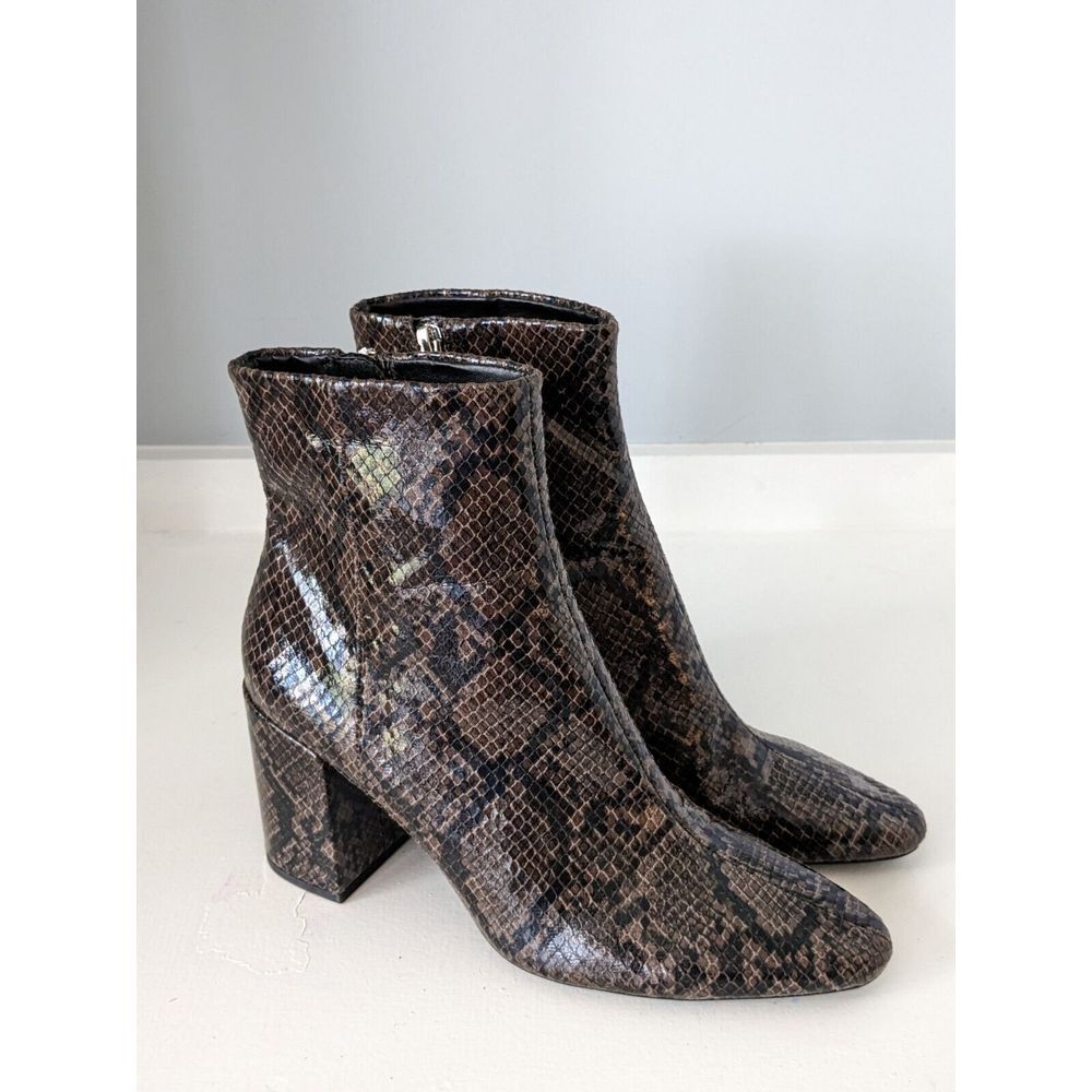Zara Animal‎ Print Snakeskin Platform Zippered Boots - Picture 8 of 8
